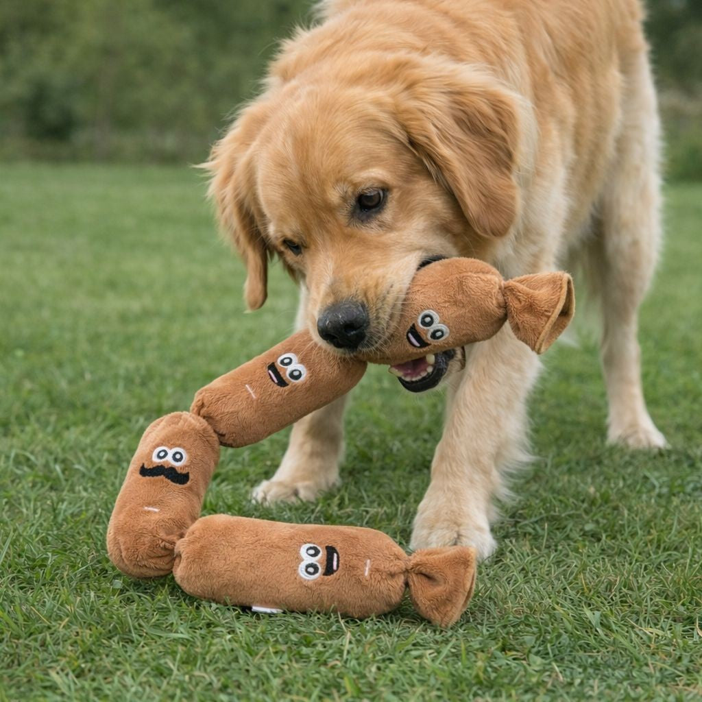 Plush Squeaking Sausage Dog Toy