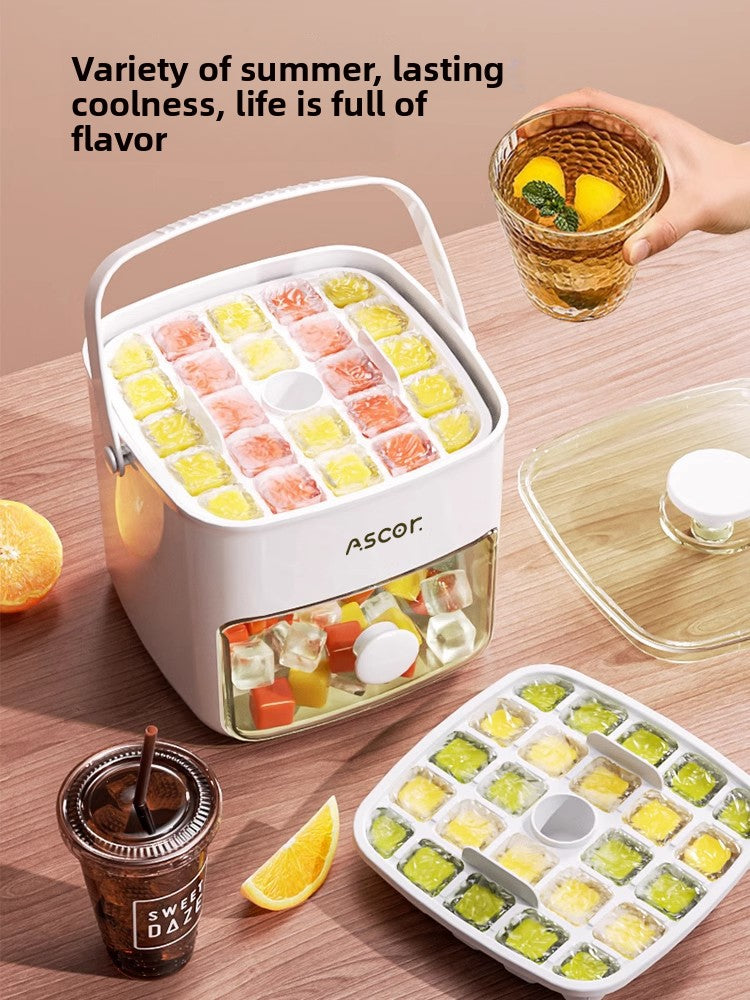 Press ice cube ice mold ice box