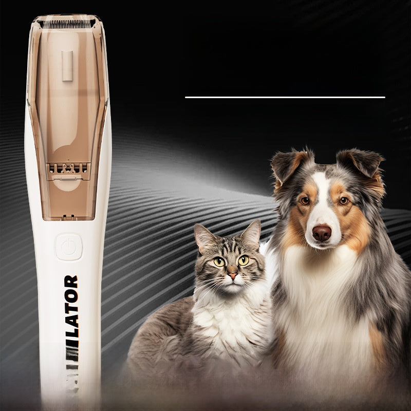 Rechargeable Pet Hair Trimmer with Suction Function
