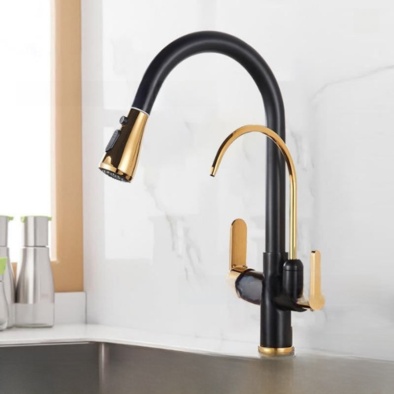 Antique Copper Three-in-One Kitchen Faucet