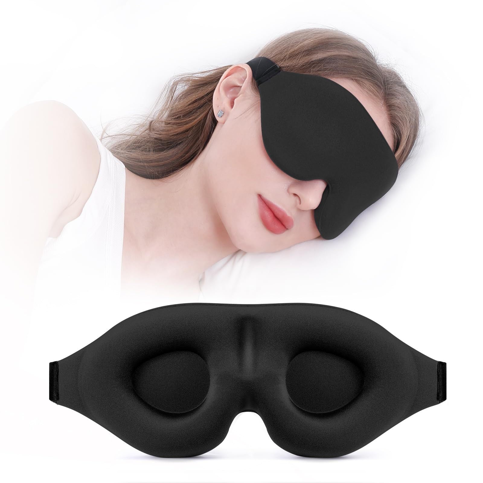Adjustable 3D Contoured Sleep Eye Mask